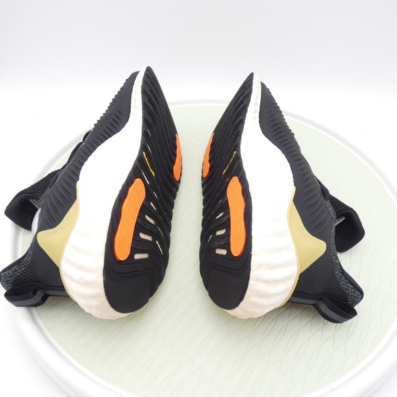 Adidas AlphaBoost U EG6083 Mens US 10 Running Shoes Black Gold Metallic Sneakers - Picture 6 of 10